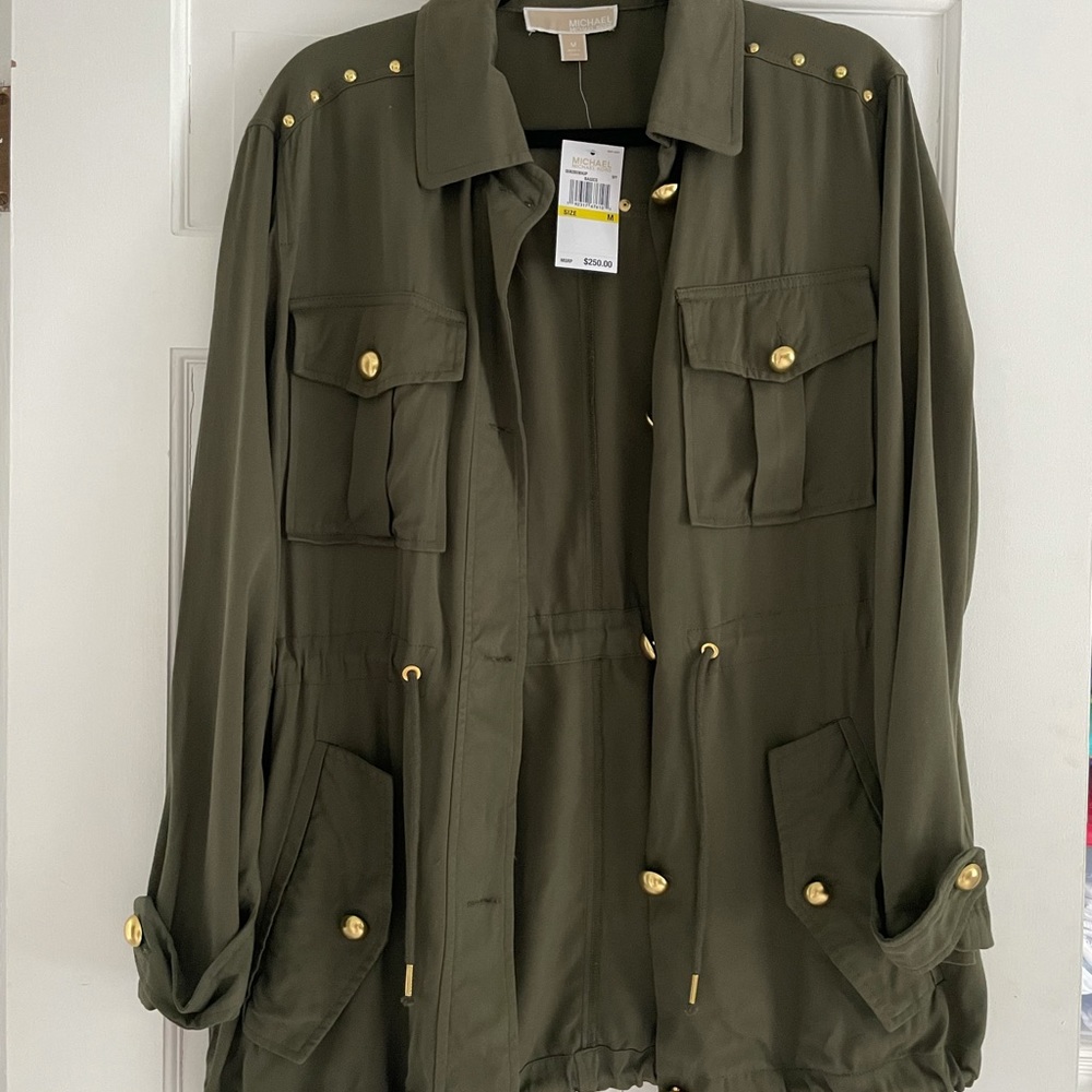 MICHAEL KORS- NWT army green slouch cargo jacket